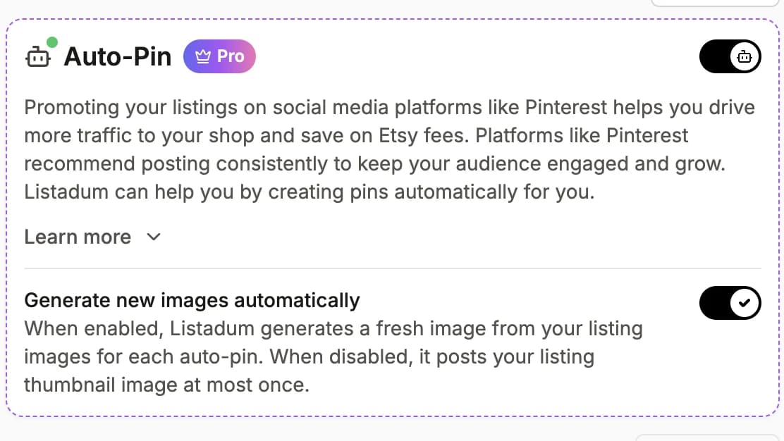 Activa Auto-Pin desde tu panel de Pinterest