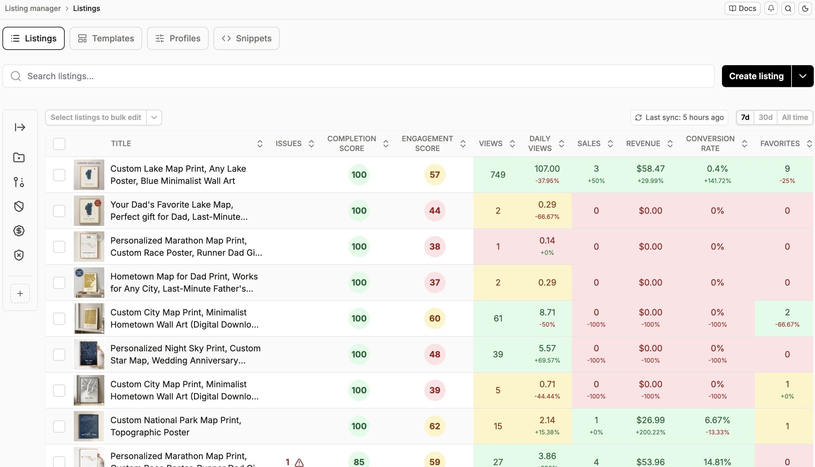 Listing manager