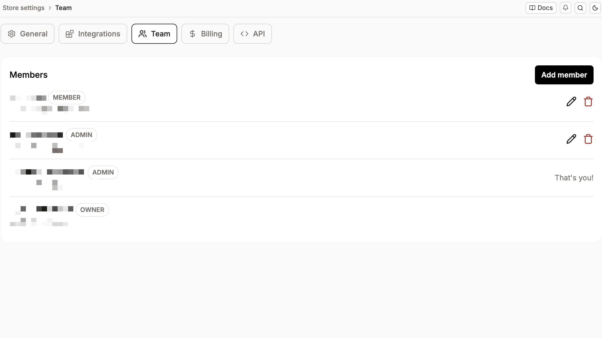 Accede a la función del equipo en la configuración de la tienda