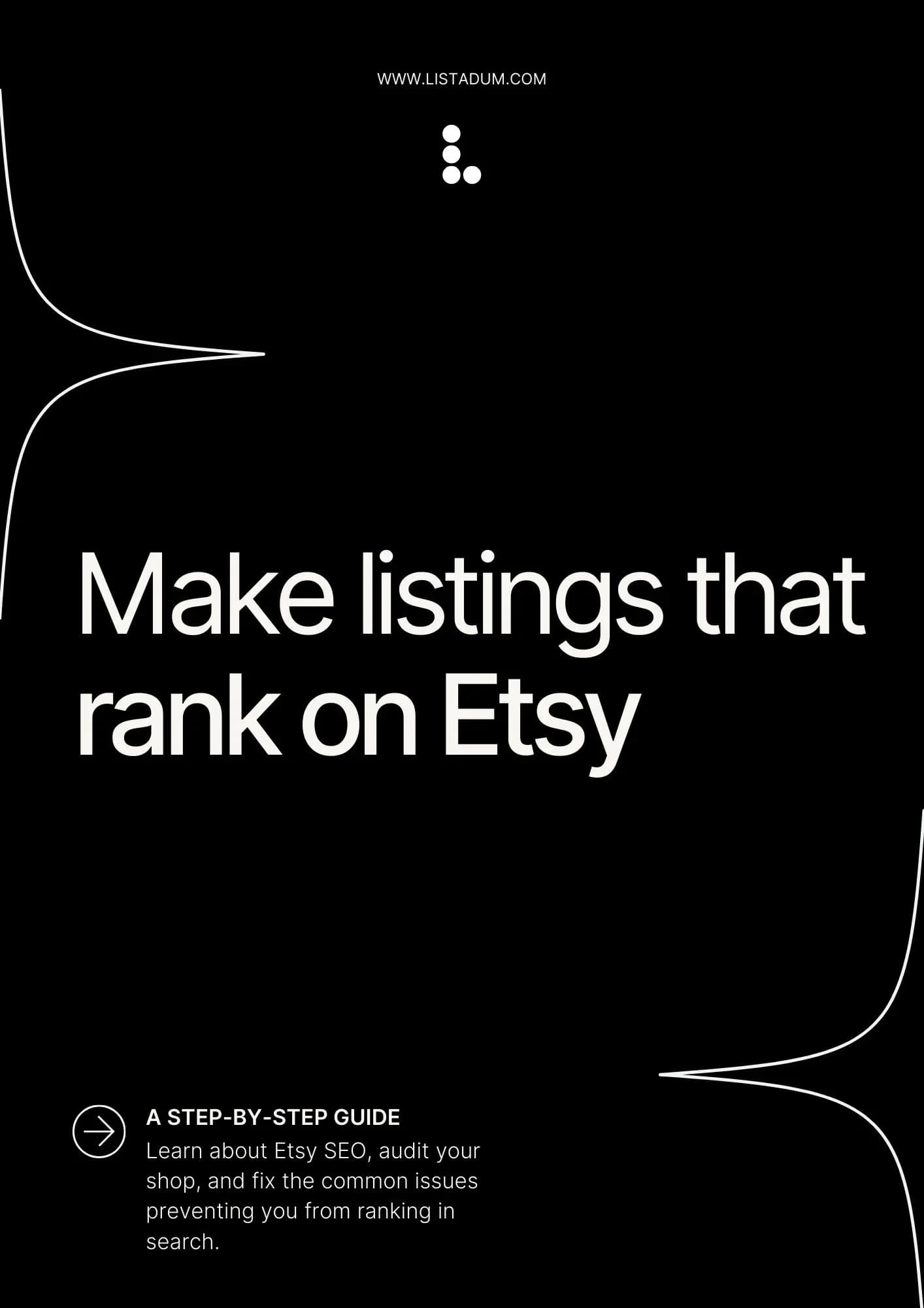 Cover of Download our free SEO guide for Etsy sellers by Listadum