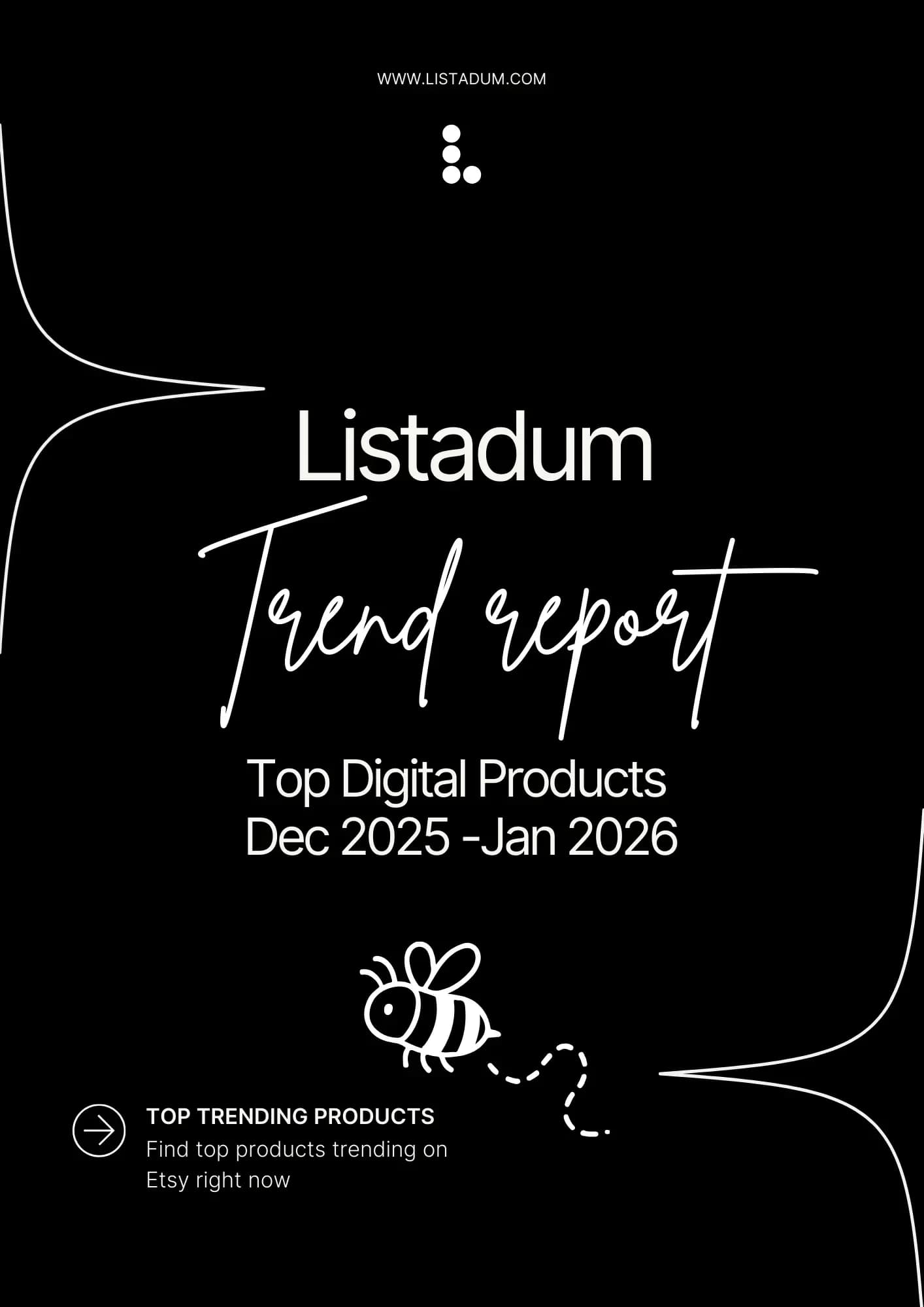 Cover of Download our free trending digital products guide by Listadum