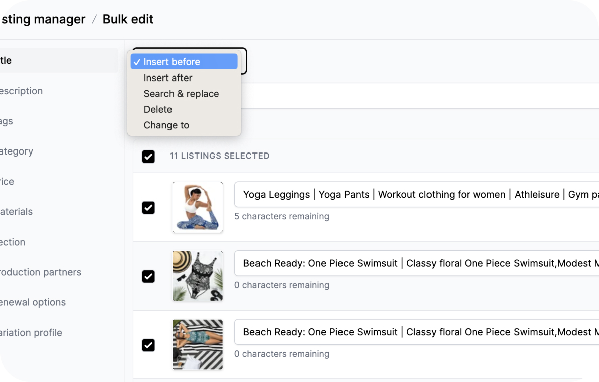 Bulk editing and scheduling