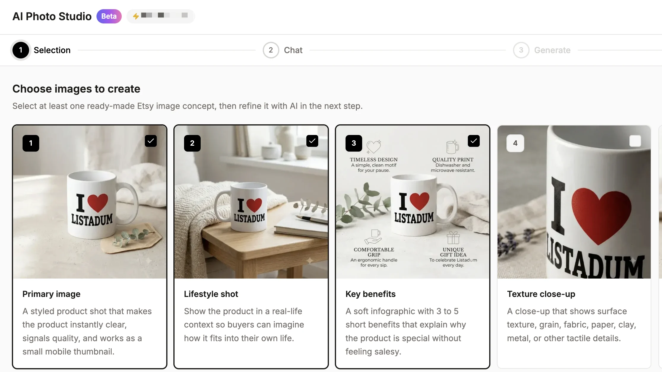 Choose the image type to create