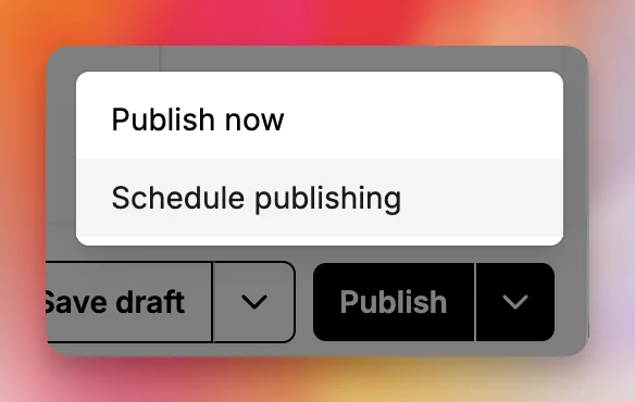 Schedule from the listing editor