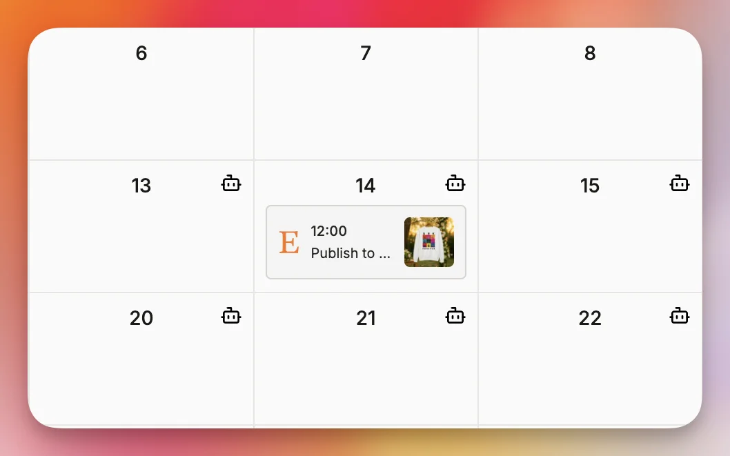 Manage scheduled listings in a calendar