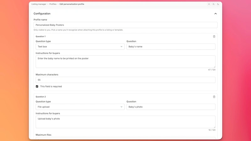 Personalization profiles